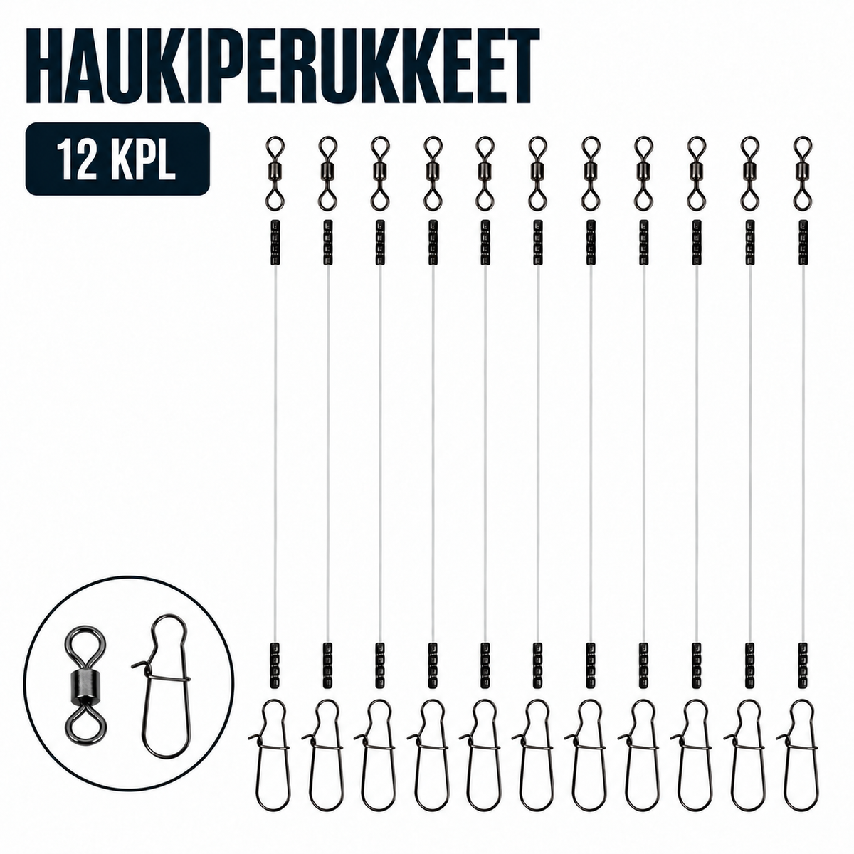 Haukiperukkeet (12 kpl) 15 cm